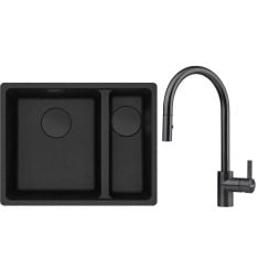Set chiuvetă din granit Franke Maris 125.0740.840, baterie bucătărie Franke Eos 115.0613.671