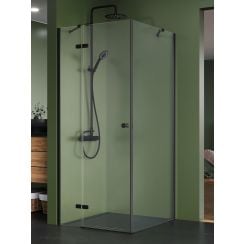 New Trendy Kalibra Black cabină de duș 100x90 cm dreptunghiular negru mat/sticlă transparentă K-5048