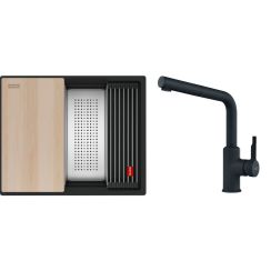 Set chiuvetă din granit Franke Kanon 125.0749.662, baterie bucătărie Franke Urban 115.0627.523