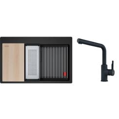 Set chiuvetă din granit Franke Kanon 114.0749.642, baterie bucătărie Franke Urban 115.0627.523