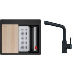 Set chiuvetă din granit Franke Kanon 114.0749.632, baterie bucătărie Franke Urban 115.0627.523