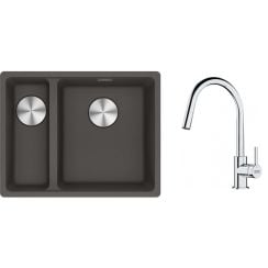 Set chiuvetă din granit Franke Maris 125.0716.378, baterie bucătărie Franke Lina 115.0693.229