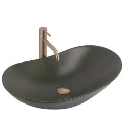 Rea Royal lavoar 61.5x35.5 cm ovale de blat verde mat REA-U6372