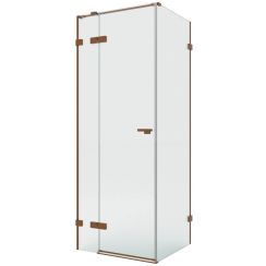 New Trendy Eventa Copper Brushed cabină de duș 90x80 cm dreptunghiular cupru periat/sticlă transparentă EXK-8015