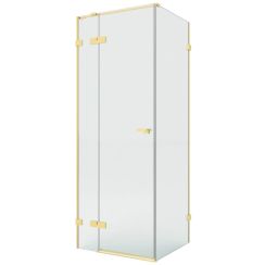 New Trendy Eventa Gold Brushed cabină de duș 110x90 cm dreptunghiular auriu periat/sticlă transparentă EXK-8261