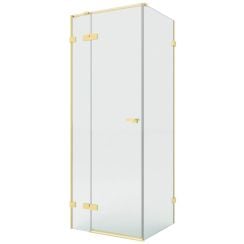 New Trendy Eventa Gold Brushed cabină de duș 120x110 cm dreptunghiular auriu periat/sticlă transparentă EXK-8264