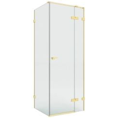 New Trendy Eventa Gold Brushed cabină de duș 100x80 cm dreptunghiular auriu periat/sticlă transparentă EXK-8284
