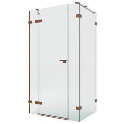 New Trendy Eventa Copper Brushed cabină de duș 130x100 cm dreptunghiular cupru periat/sticlă transparentă EXK-8107