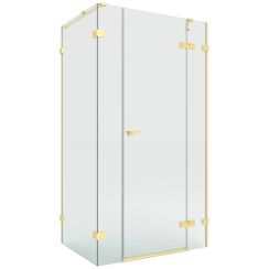 New Trendy Eventa Gold Brushed cabină de duș 150x100 cm dreptunghiular auriu periat/sticlă transparentă EXK-8343