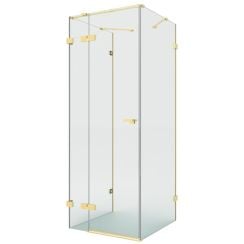 New Trendy Eventa Gold Brushed cabină de duș 100x80 cm dreptunghiular auriu periat/sticlă transparentă EXK-8356
