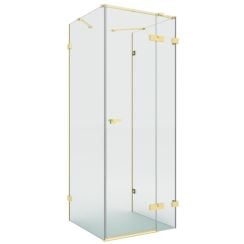 New Trendy Eventa Gold Brushed cabină de duș 120x100 cm dreptunghiular auriu periat/sticlă transparentă EXK-8367