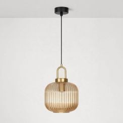 Kaja Aria lampă suspendată 1x15 W negru-patină-chihlimbar K-5896