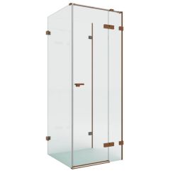New Trendy Eventa Copper Brushed cabină de duș 100x80 cm dreptunghiular cupru periat/sticlă transparentă EXK-8140
