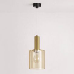 Kaja Aigo lampă suspendată 1x15 W negru-patină-chihlimbar K-5875
