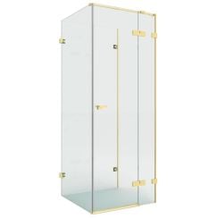 New Trendy Eventa Copper Brushed cabină de duș 90x90 cm pătrat auriu periat/sticlă transparentă EXK-8377