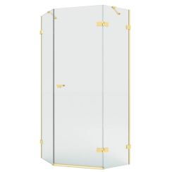 New Trendy Eventa Gold Brushed cabină de duș 90x90 cm auriu periat/sticlă transparentă EXK-8387