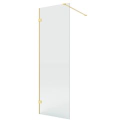 New Trendy Eventa Gold Brushed perete cabină de duș walk-in 140 cm auriu periat/sticla transparentă EXK-8397