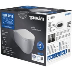 Duravit ME by Starck vas wc cu capac soft-close agăţat fără margine alb 452909AAA1