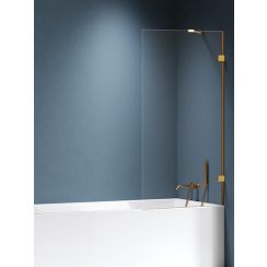 New Trendy Eventa Gold Brushed paravan cadă 80 cm o piesă auriu periat/sticlă transparentă EXK-8447