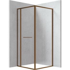 Deante Square cabină de duș 90x90 cm pătrat maro periat/sticlă transparentă KQB_C099P
