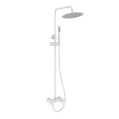 Invena Alonia set de duș perete cu duș de ploaie alb AU-70-D02