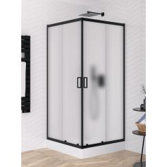 New Trendy Suvia Black cabină cu cădiță 90x90 cm pătrat negru mat/sticlă mat ZS-0048