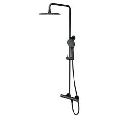 Cersanit Virgo set de duș perete cu termostat cu duș de ploaie negru S522-098