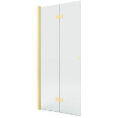 New Trendy New Soleo Gold Brushed perete cabină de duș walk-in 100 cm auriu periat/sticla transparentă K-5775