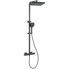 Wenko Premium set cadă și duș perete cu duș de ploaie negru 26441100